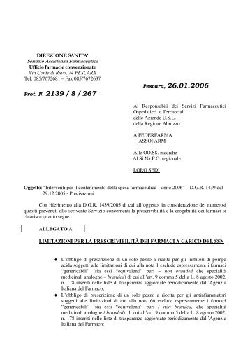 precisazioni delibera 1439_2005.pdf - Regione Abruzzo