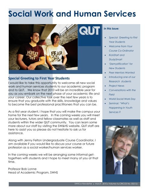 Social Work and Human Services - QUT