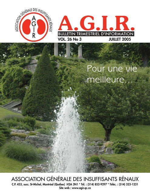 Juillet 2005 Association Générale Des Insuffisants Rénaux