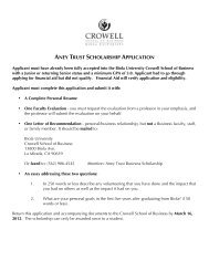 ANEY TRUST SCHOLARSHIP APPLICATION - Biola - Biola University