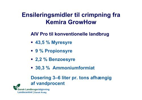 Crimpning og ensilering af korn - LandbrugsInfo