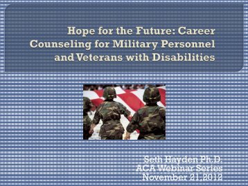 Counseling for Military Personnel and Veterans with Disabilities