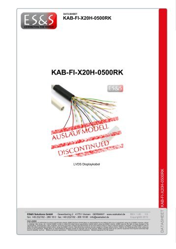 Datasheet: KAB-FI-X20H-0500RK - ES&S Solutions GmbH