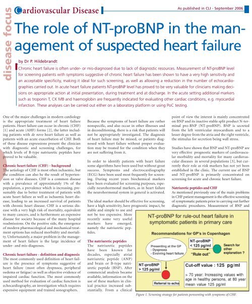 The role of NT-proBNP in the management of suspected heart failure