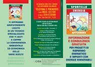 Scarica la brochure dello Sportello Energia - Centro CISA