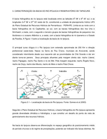 CaracterizaÃ§Ã£o da Bacia do Rio Ipojuca e ReservatÃ³rio de ... - CPRH