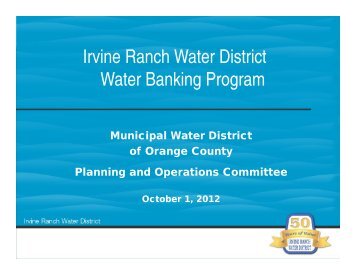 Status Update of the Strand Ranch - Municipal Water District of ...