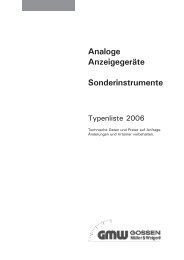 Analoge Anzeigegeräte Sonderinstrumente - GMW