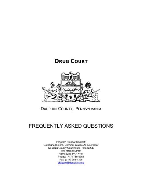 Drug Court FAQ - Dauphin County Criminal Justice Portal