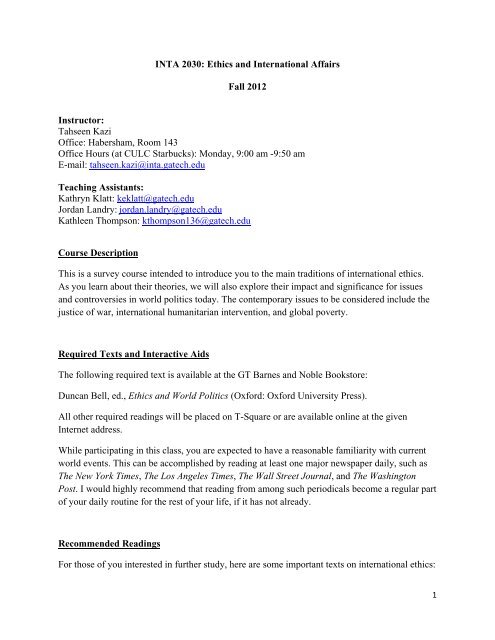 Download A Syllabus The Sam Nunn School Of International Affairs