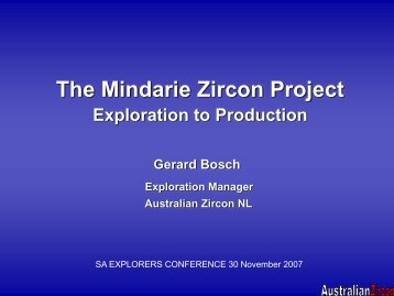 The Mindarie Zircon Project - SA Explorers