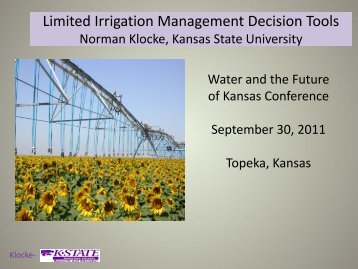 Crop selection and irrigation scheduling decision tools for limited ...