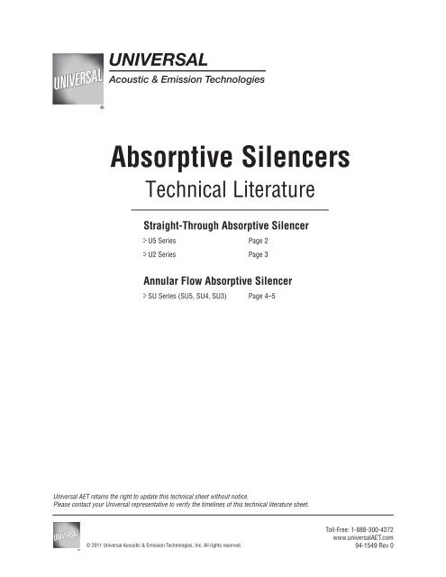 Absorptive Silencers - Technical Literature - Universal: Acoustic ...