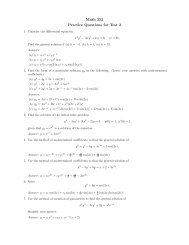 Math 252 Practice Questions for Test 2