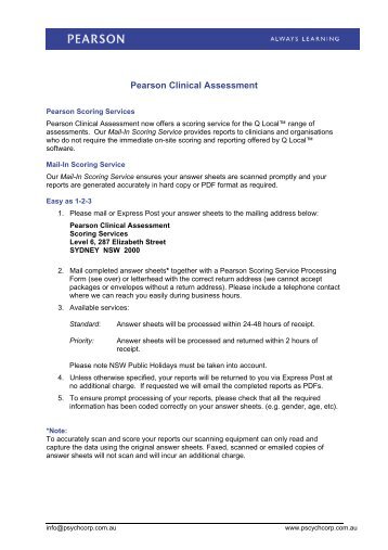 Pearson Clinical Assessment - TalentLens