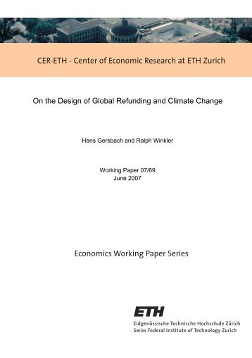 On the Design of Gloabl Refunding and Climate Change - CER-ETH