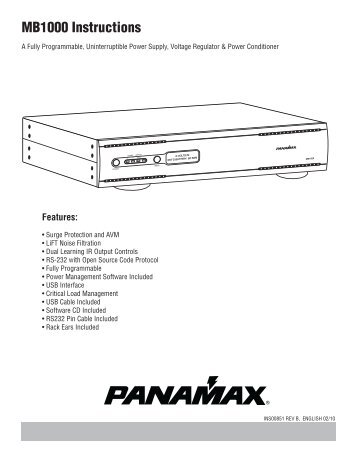 MB1000 Instructions - Panamax!