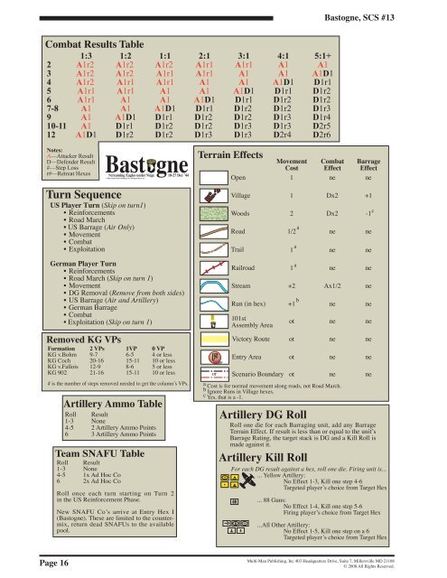 Bastogne Rules.indd - MMP Gamers Archive