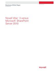 Novell Vibeâ¢ 3 versus Microsoft* SharePoint* Server 2010