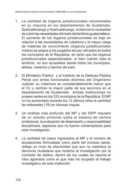 AdministraciÃ³n de justicia en CentroamÃ©rica 2000-2009