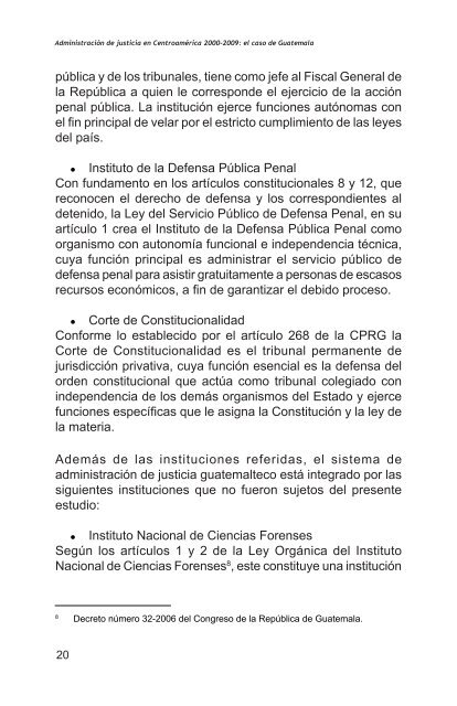 AdministraciÃ³n de justicia en CentroamÃ©rica 2000-2009