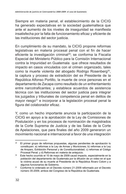 AdministraciÃ³n de justicia en CentroamÃ©rica 2000-2009