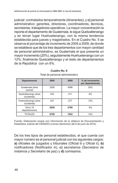 AdministraciÃ³n de justicia en CentroamÃ©rica 2000-2009