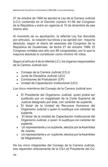 AdministraciÃ³n de justicia en CentroamÃ©rica 2000-2009