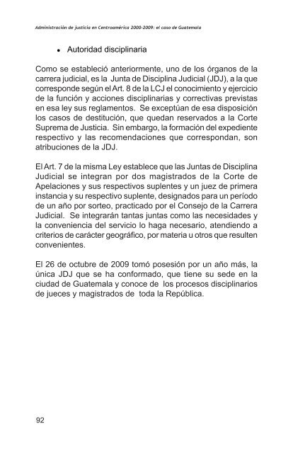 AdministraciÃ³n de justicia en CentroamÃ©rica 2000-2009