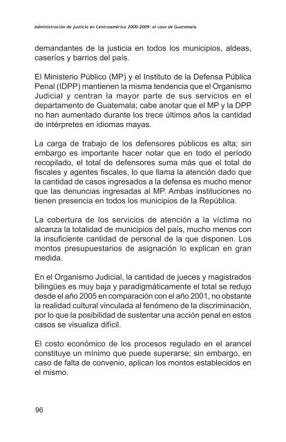 AdministraciÃ³n de justicia en CentroamÃ©rica 2000-2009