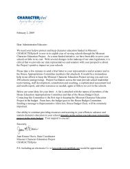 sample letter for principals & superintendents to ... - CHARACTERplus