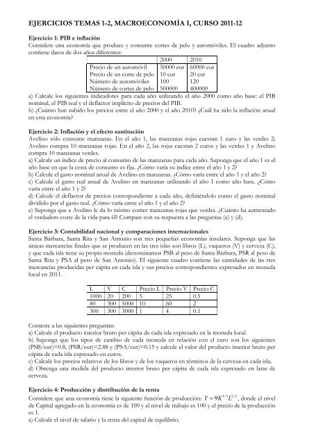 ejercicios temas 1-2, macroeconomÃa i, curso 2011-12 - IDEA