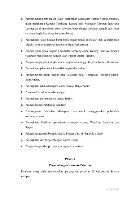 peraturan daerah propinsi kalimantan selatan nomor 9 tahun 2000 ...