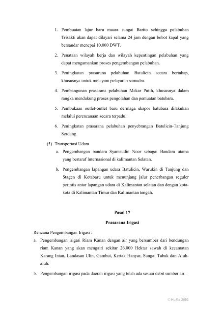 peraturan daerah propinsi kalimantan selatan nomor 9 tahun 2000 ...