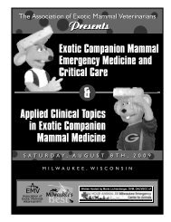 Exotic Companion Mammal Emergency Medicine and ... - AEMV