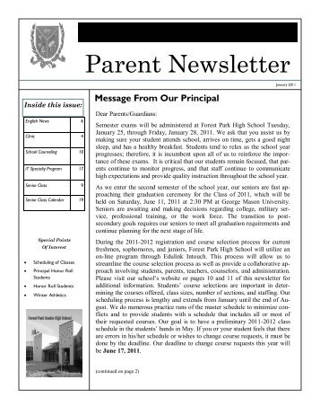 Jan 2011.pdf - Forest Park High School - Prince William County ...