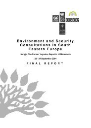 Environment and Security Consultations in South Eastern ... - EnvSec