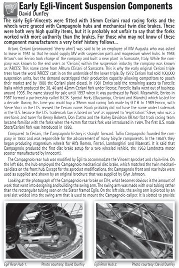 Early Egli-Vincent Suspension Components