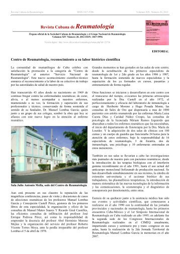 Revista Cubana de Reumatología - Infomed