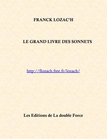 FRANCK LOZAC'H          LE GRAND LIVRE DES SONNETS