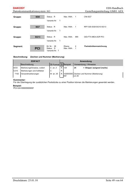 5 Nachrichtenstruktur - DAKOSY Datenkommunikationssystem AG