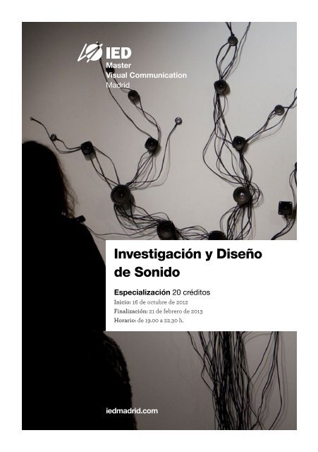 Especialización en Investigación y Diseño en Sonido - IED Madrid