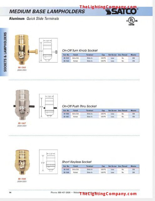 medium base lampholders - The Lighting Company