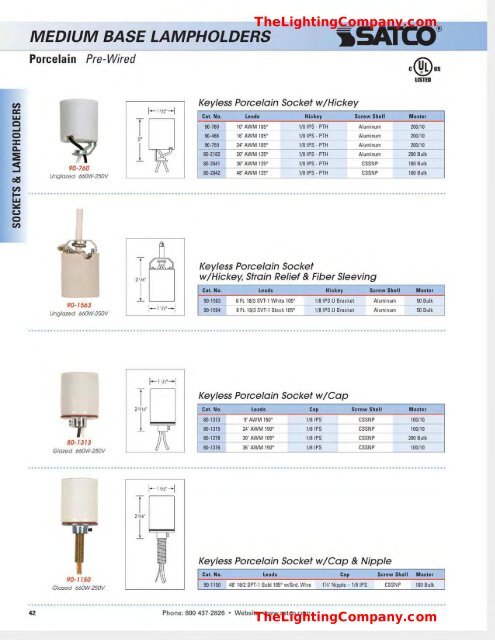 medium base lampholders - The Lighting Company