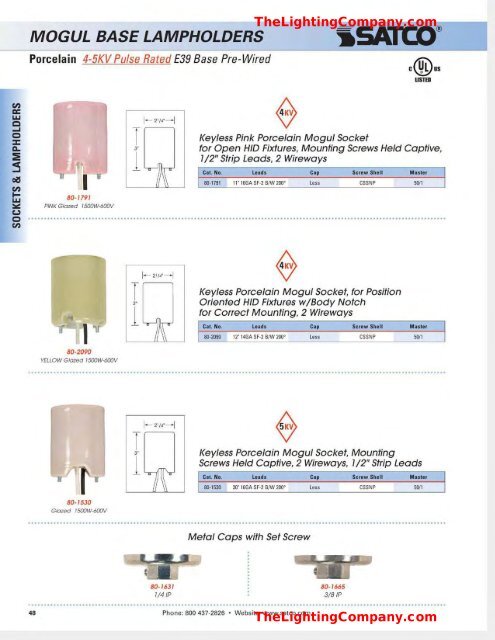 medium base lampholders - The Lighting Company