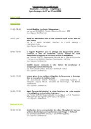 PROGRAMME CONFERENCES 2008