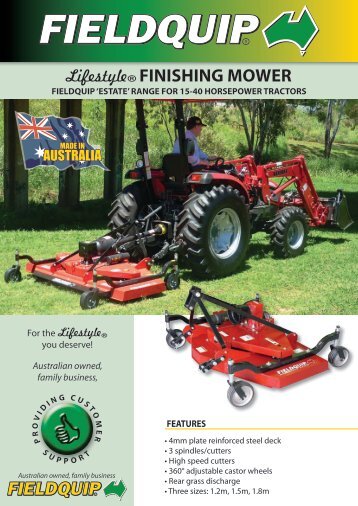 finishing mower fieldquip 'estate' range for 15-40 horsepower tractors