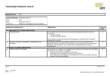 Toetsmatrijs Praktische Toets D - Buscollege