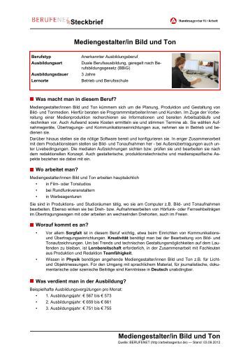 Ausbildung Mediengestalter Fur Bild Und Ton