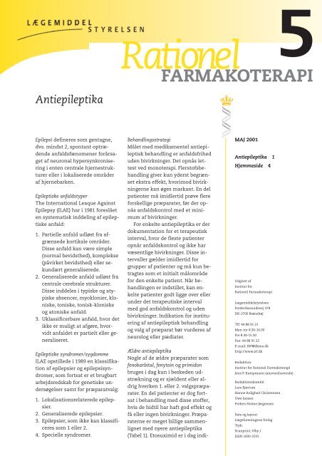 Rationel FARMAKOTERAPI 5 Antiepileptika - Institut  for Rationel ...